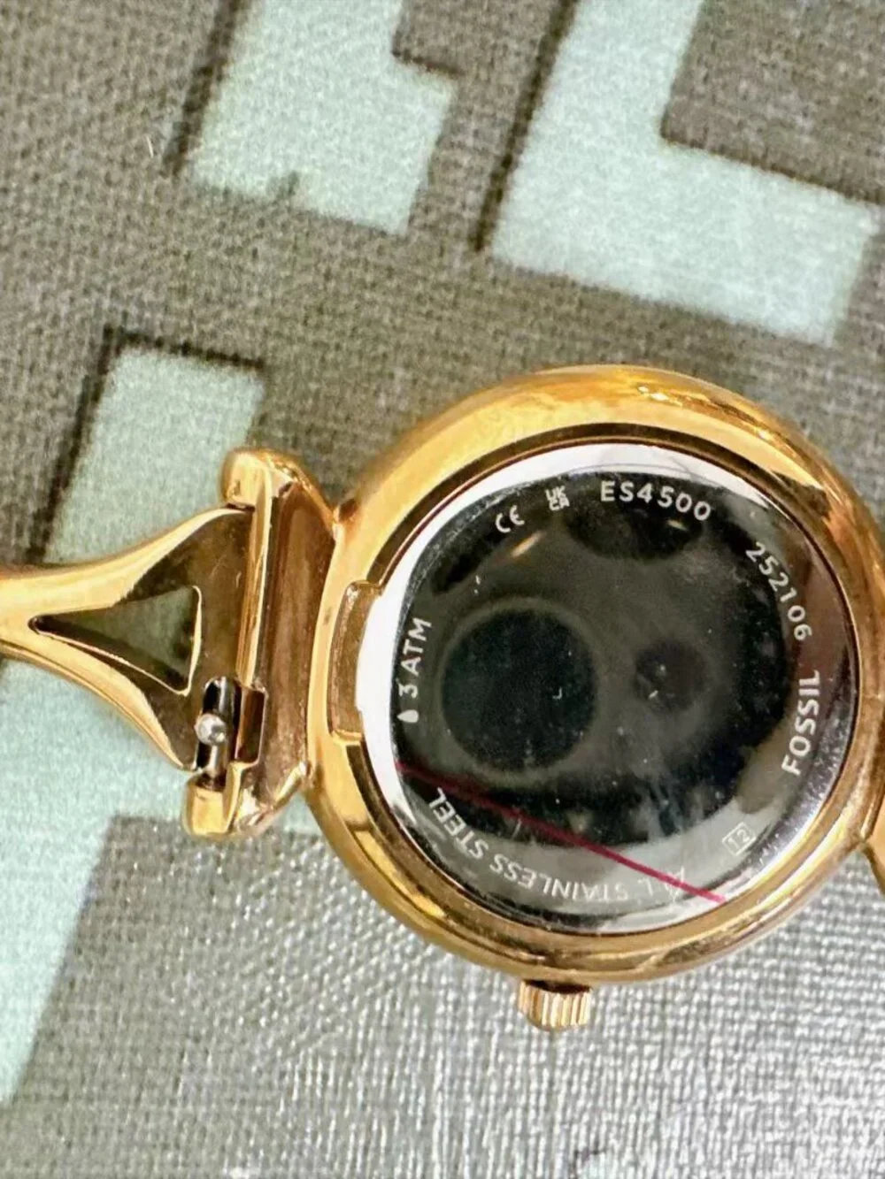 Fossil Carlie Mini ES4500 Rose Gold Mother Of Pearl Bangle Quartz Watch